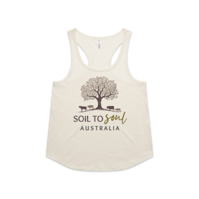 Womens Cream Maple Active Blend Racerback Thumbnail