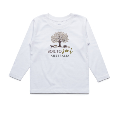 AS Colour Kids Longsleeve Tee - White/Grey Thumbnail