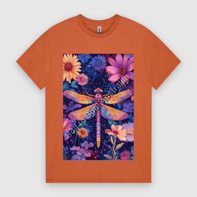 Floral Dragonfly - HeavyCotton™ Tee Thumbnail